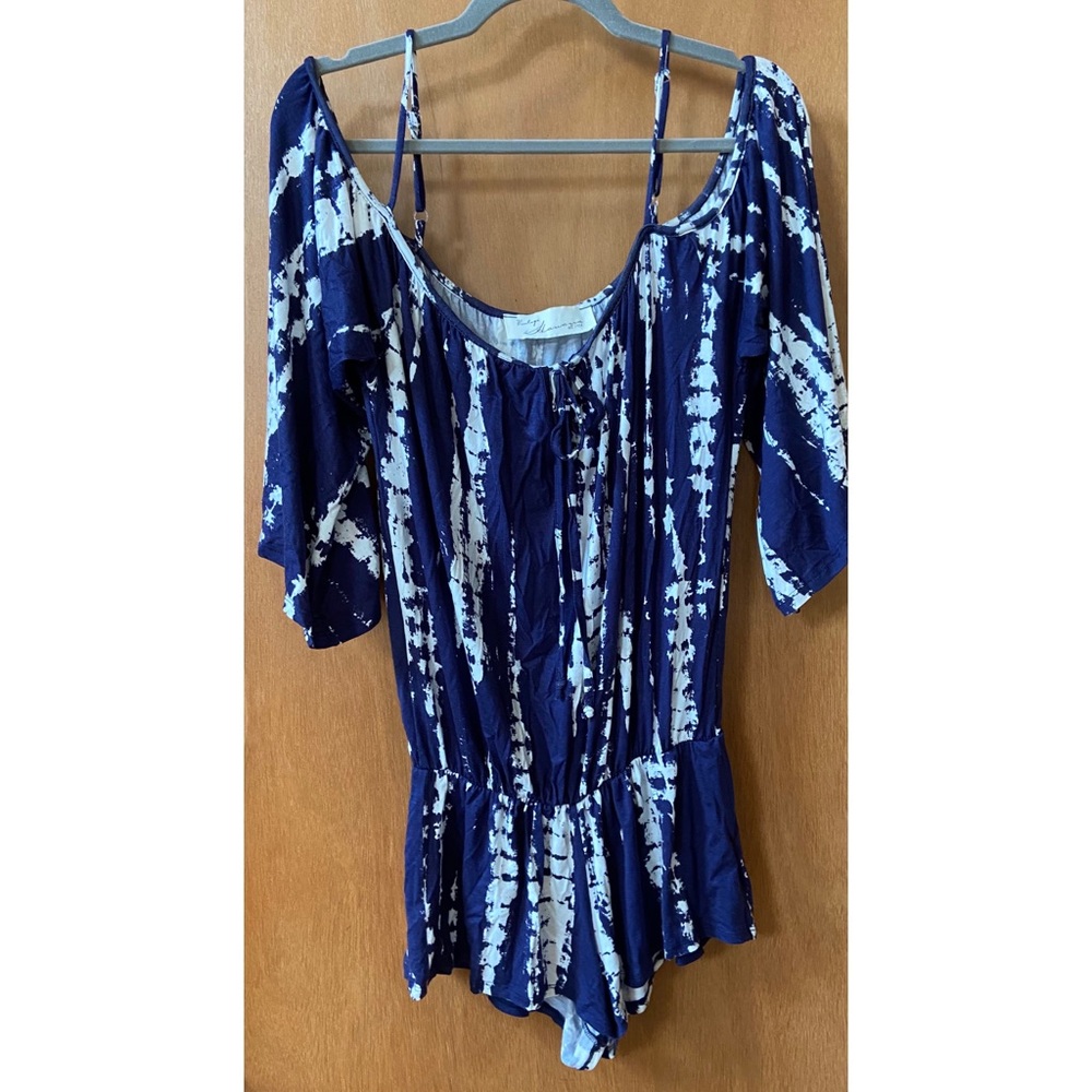 Blue tie dye romper